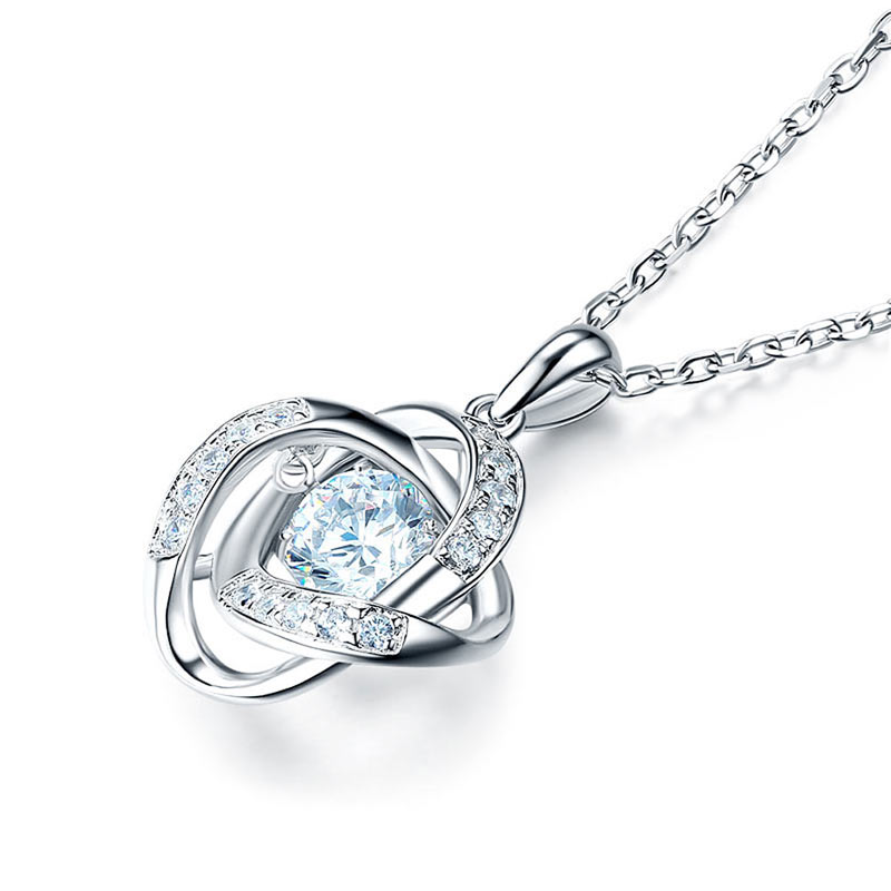 Dancing Stone Pendant Necklace Solid - View 2 | SelinJewels