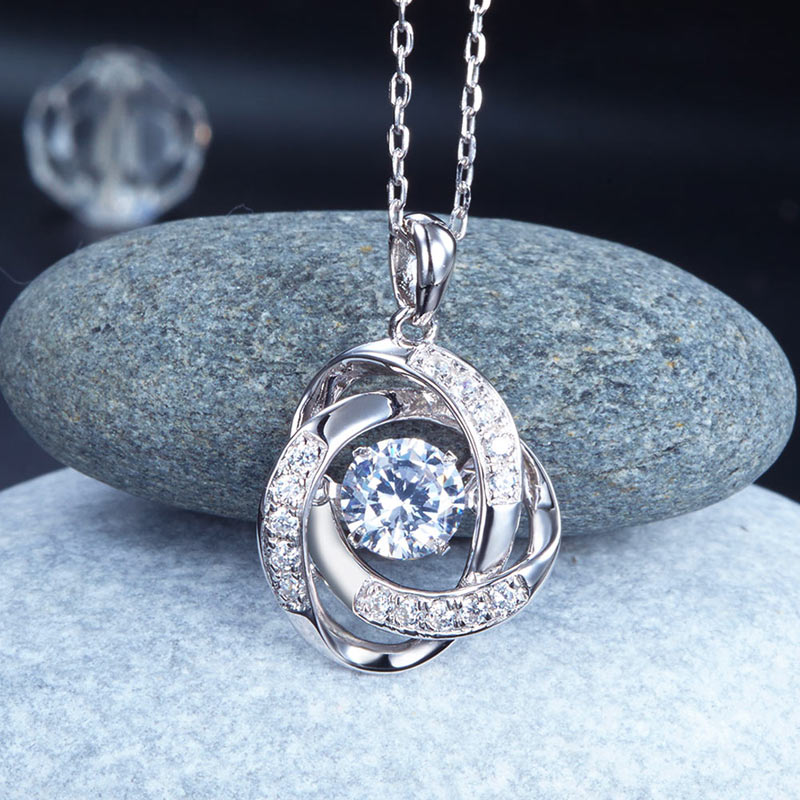 Dancing Stone Pendant Necklace Solid - View 4 | SelinJewels