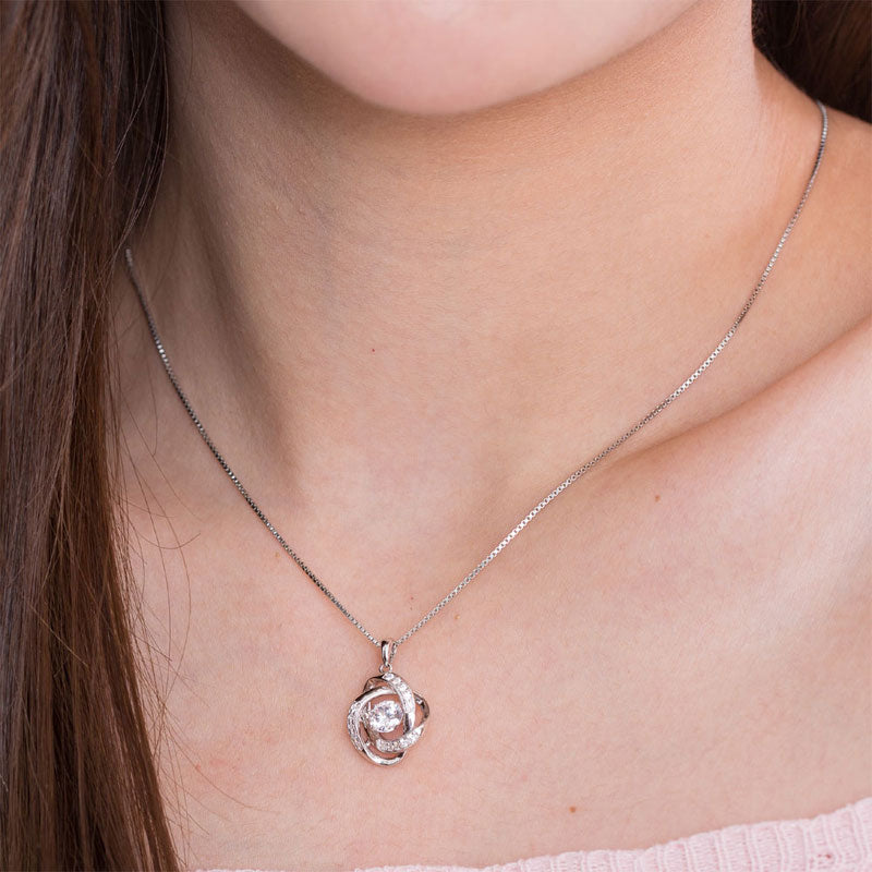 Dancing Stone Pendant Necklace Solid - View 6 | SelinJewels