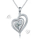 Dancing Stone Heart Pendant Necklace 925 Sterling Silver Good for Wedding Bridesmaid Gift