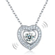 Dancing Stone Heart Pendant Necklace 925 Sterling Silver Good for Bridal Bridesmaid Gift