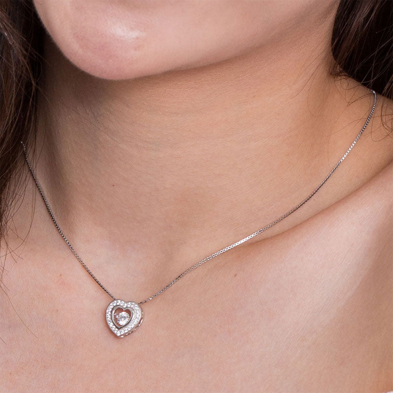 Dancing Stone Heart Pendant Bridal Gift - View 6 | SelinJewels