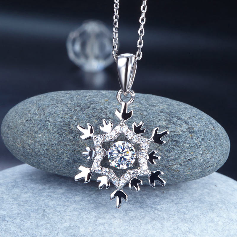 The Lumi Set - snowflake necklace second angle