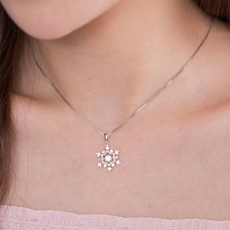The Lumi Set - snowflake necklace alternate view
