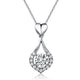 Heart Tear Drop Pendant Necklace 925 Sterling Silver Jewelry Simulated Diamond