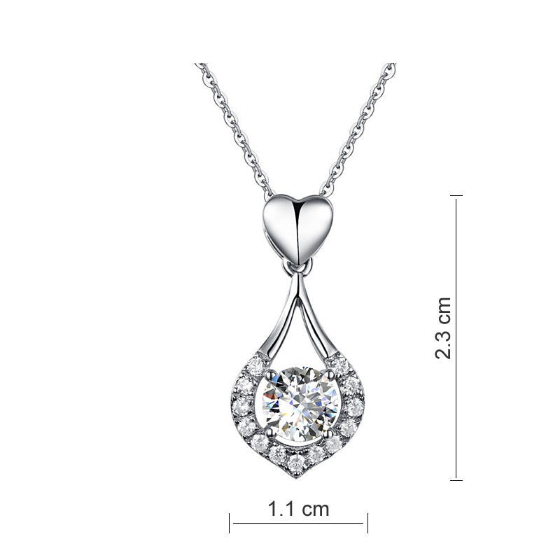 Heart Tear Drop Pendant Necklace - View 4 | SelinJewels