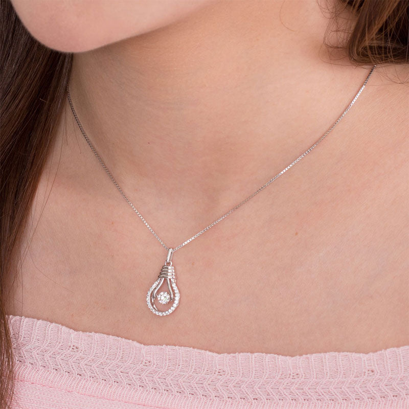 Dancing Stone Bulb Pendant Necklace - View 6 | SelinJewels