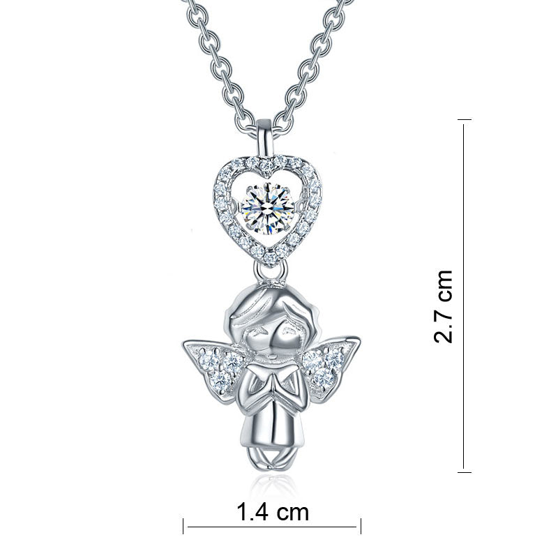 Angel Heart Dancing Stone Kids Pendant - View 5 | SelinJewels