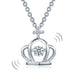 Crown Dancing Stone Kids Girl Pendant Necklace Solid 925 Sterling Silver Children Jewelry