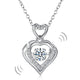 Double Heart Dancing Stone Pendant Necklace 925 Sterling Silver Good for Wedding Bridesmaid Gift