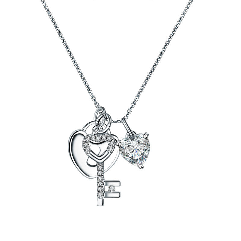 Love lock key necklace XFN8083