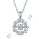 Dancing Stone Pendant Necklace 925 Sterling Silver Ribbon Flower