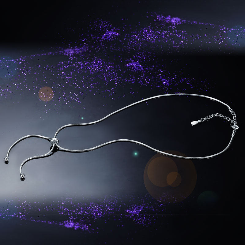 Adjustable Solid 925 Sterling Silver Necklace - View 3 | SelinJewels