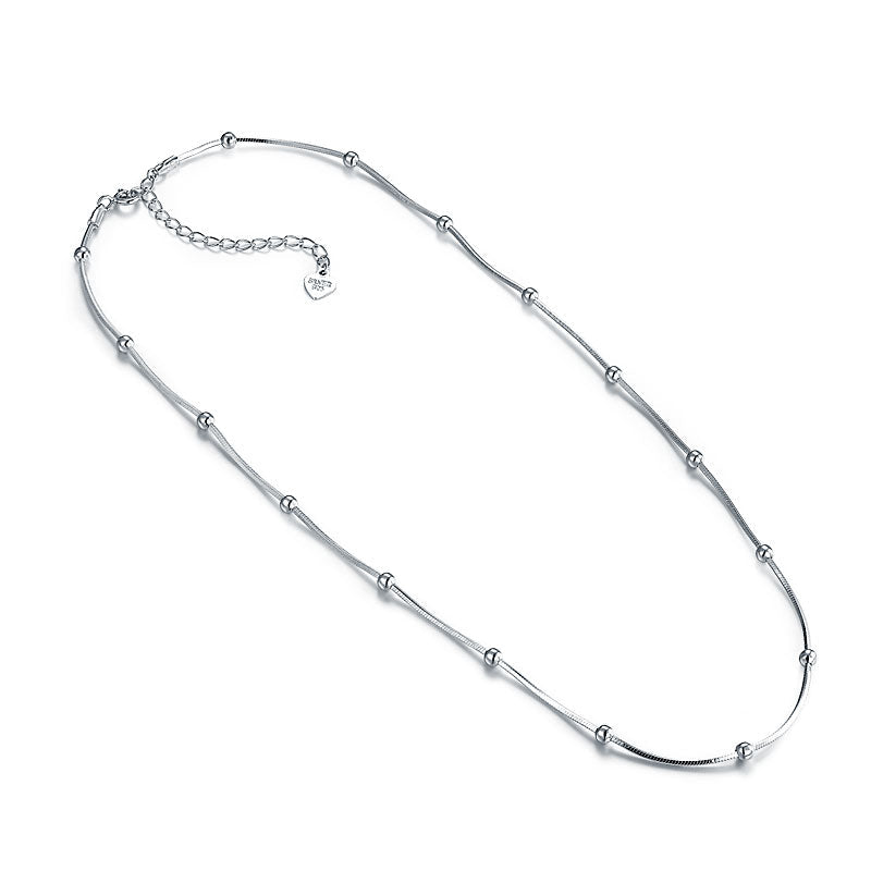 Solid 925 Sterling Silver Chain Necklace - View 2 | SelinJewels