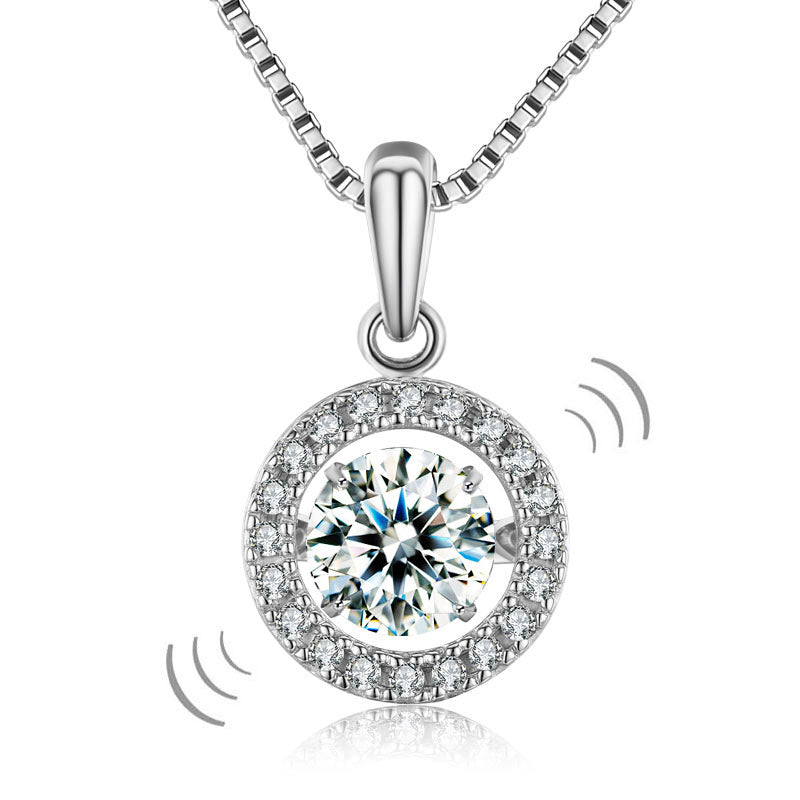 Dancing Stone Pendant Necklace 925 Sterling Silver | SelinJewels