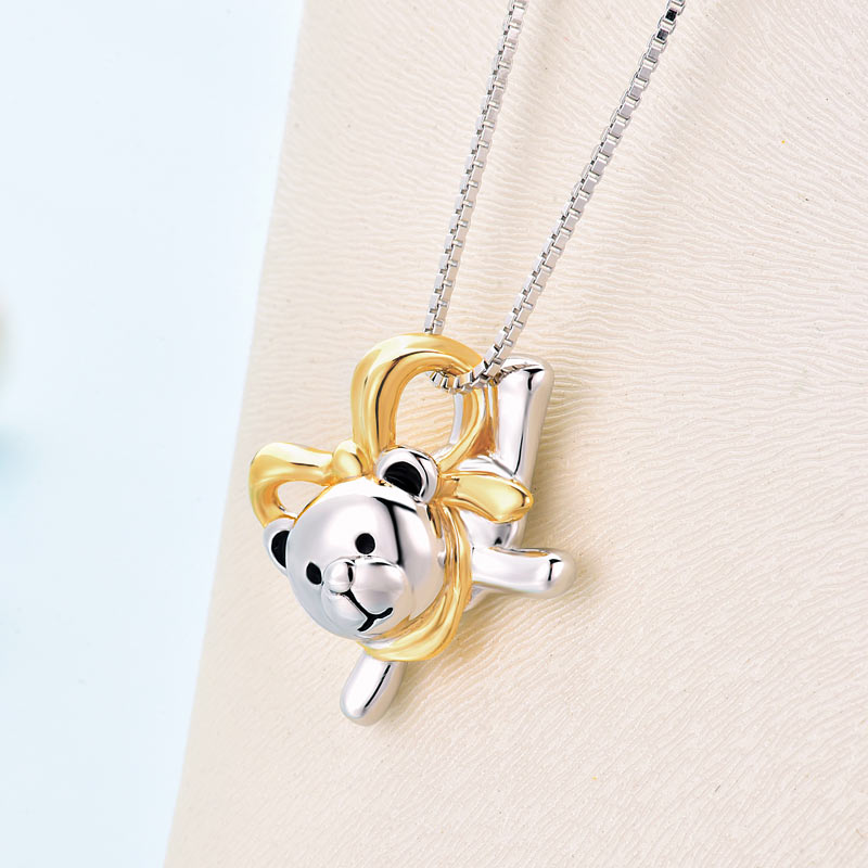 Lovely Bear Pendant Necklace - View 5 | SelinJewels