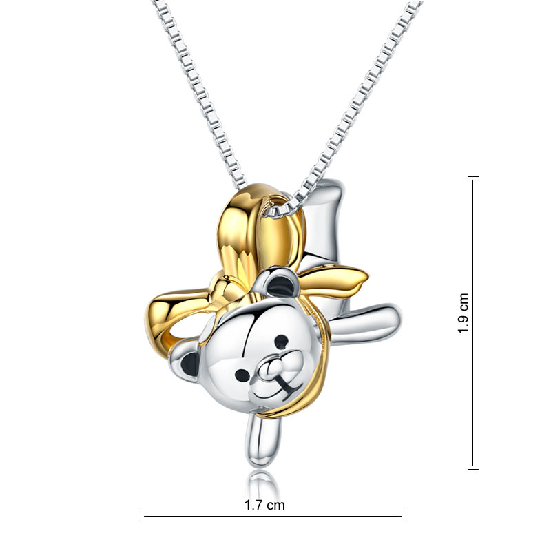 Lovely Bear Pendant Necklace - View 4 | SelinJewels