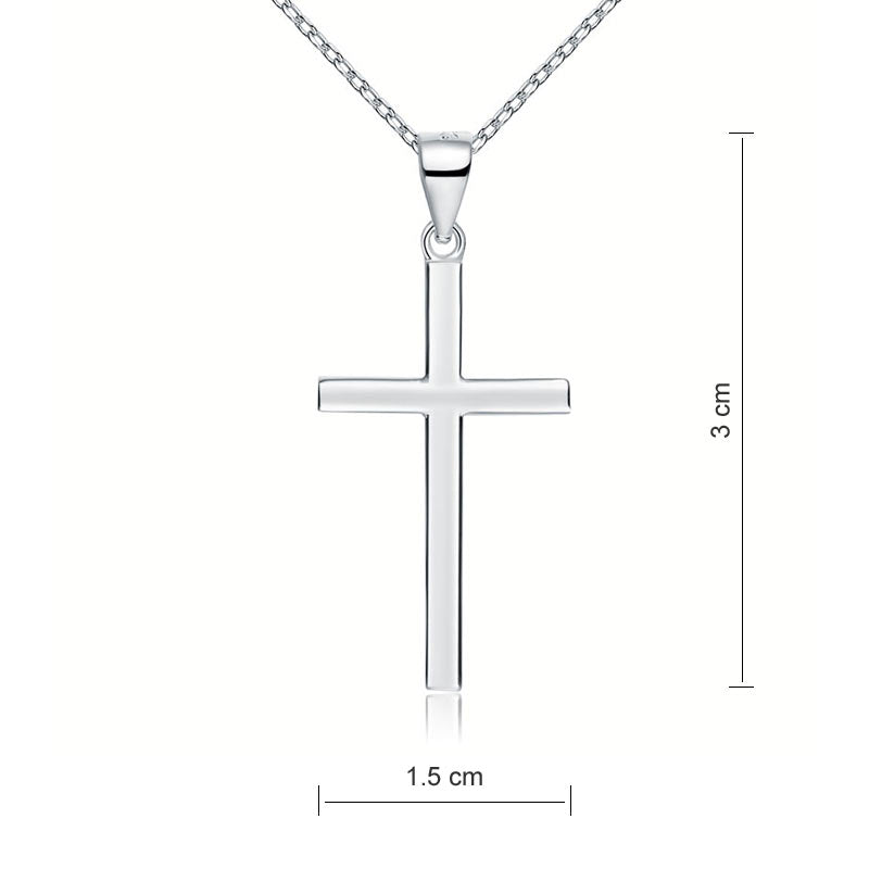 Cross Pendant Necklace Solid - View 5 | SelinJewels