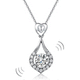 Dancing Stone Heart Tear Drop Pendant Necklace 925 Sterling Silver