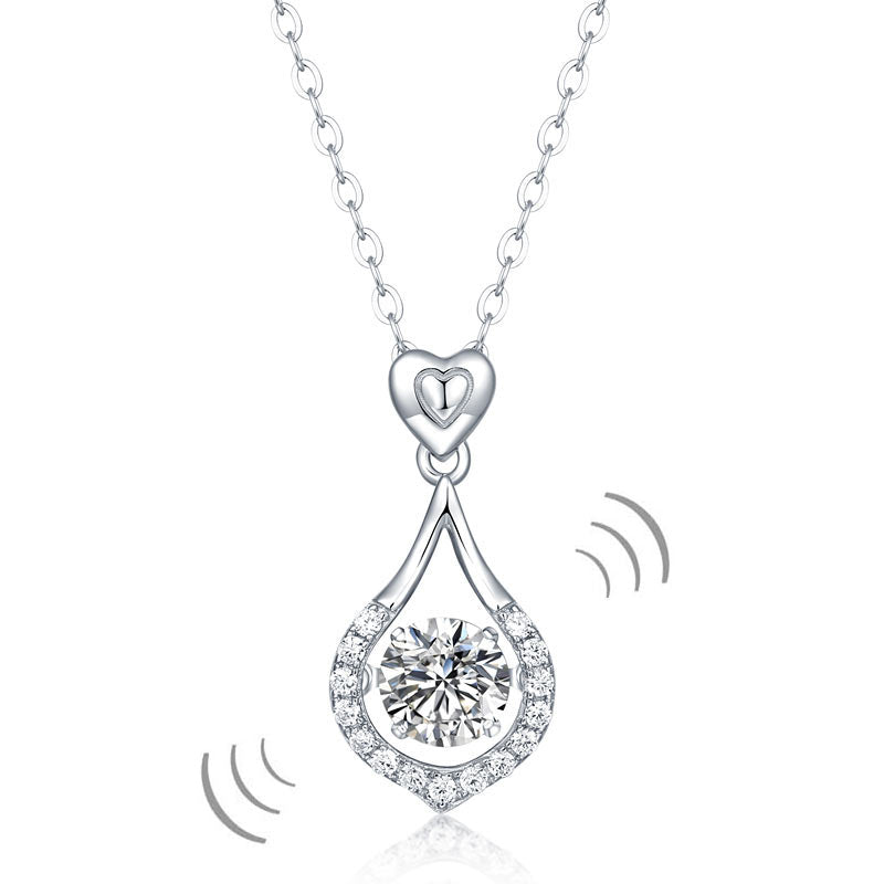 Moissanite Diamond Tear Drop Necklace - View 7 | SelinJewels