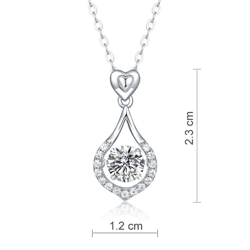 Moissanite Diamond Tear Drop Necklace - View 6 | SelinJewels