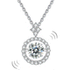 1 Carat Moissanite Diamond Dancing Stone Necklace 925 Sterling Silver