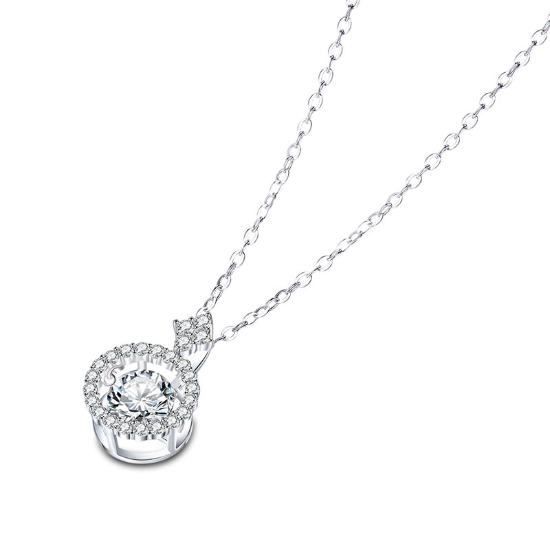 Moissanite Diamond Dancing Stone Necklace - View 3 | SelinJewels