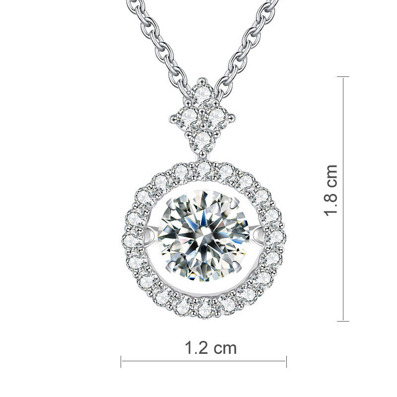 Moissanite Diamond Dancing Stone Necklace - View 8 | SelinJewels