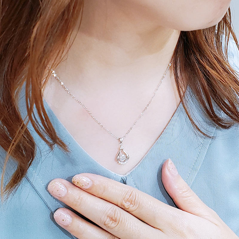 Dancing Stone Moissanite Diamond Necklace - View 3 | SelinJewels