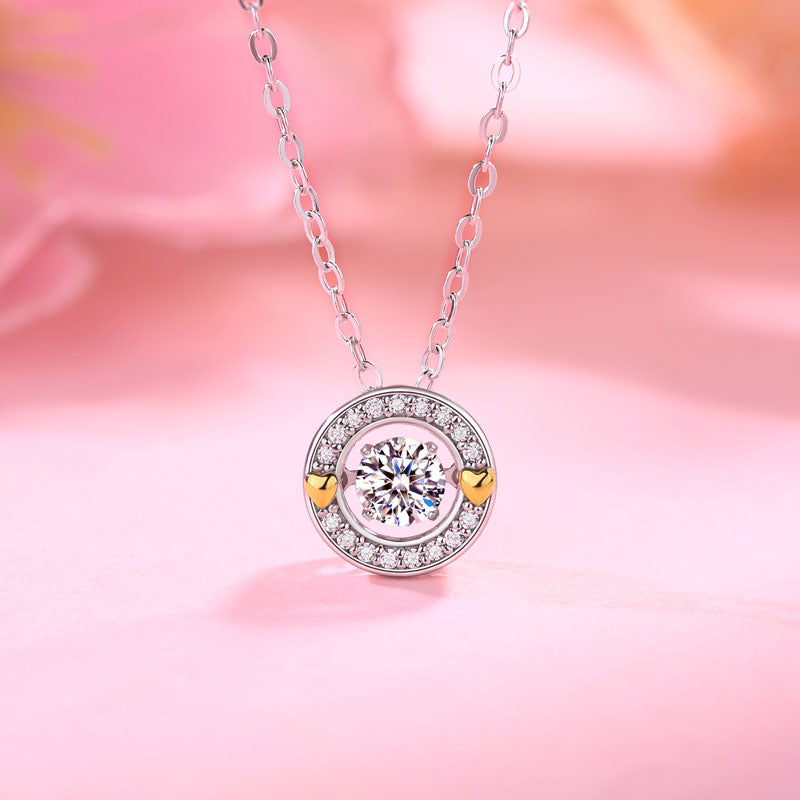 1 Carat Moissanite Diamond Dancing Stone Necklace - View 3 | SelinJewels