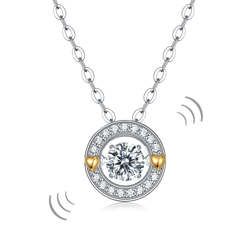 0.4 Carat Moissanite Diamond Dancing Stone Necklace 925 Sterling Silver | SelinJewels