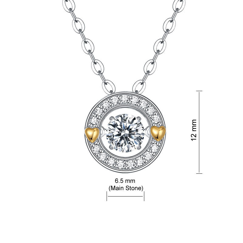 1 Carat Moissanite Diamond Dancing Stone Necklace - View 5 | SelinJewels
