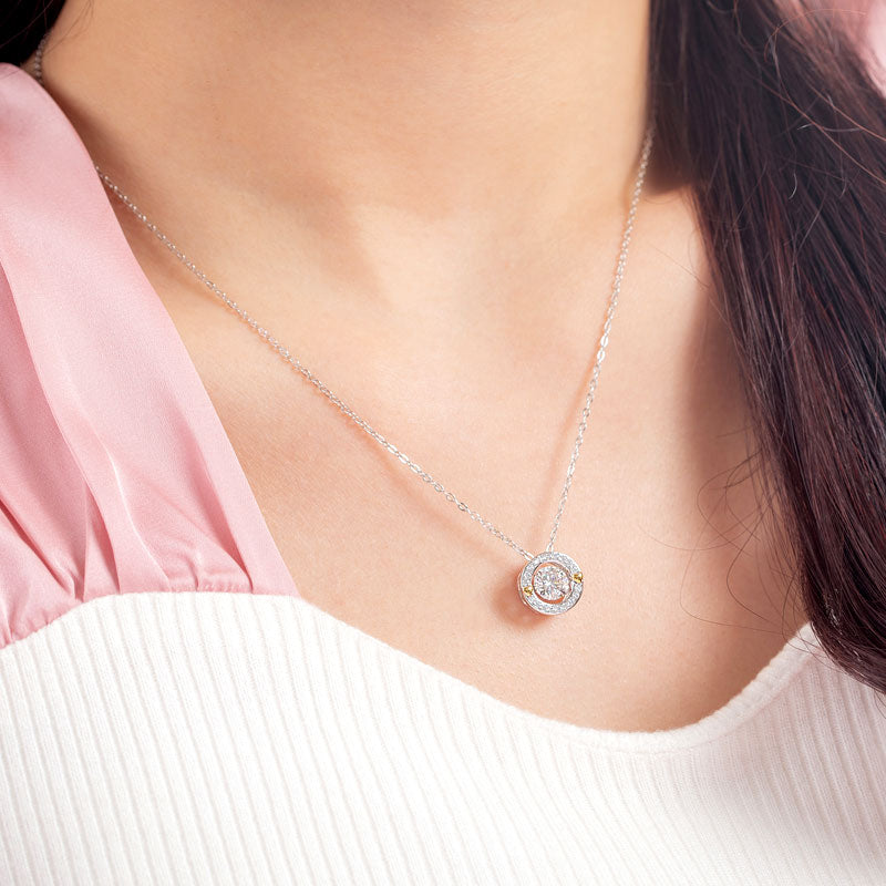 1 Carat Moissanite Diamond Dancing Stone Necklace - View 2 | SelinJewels