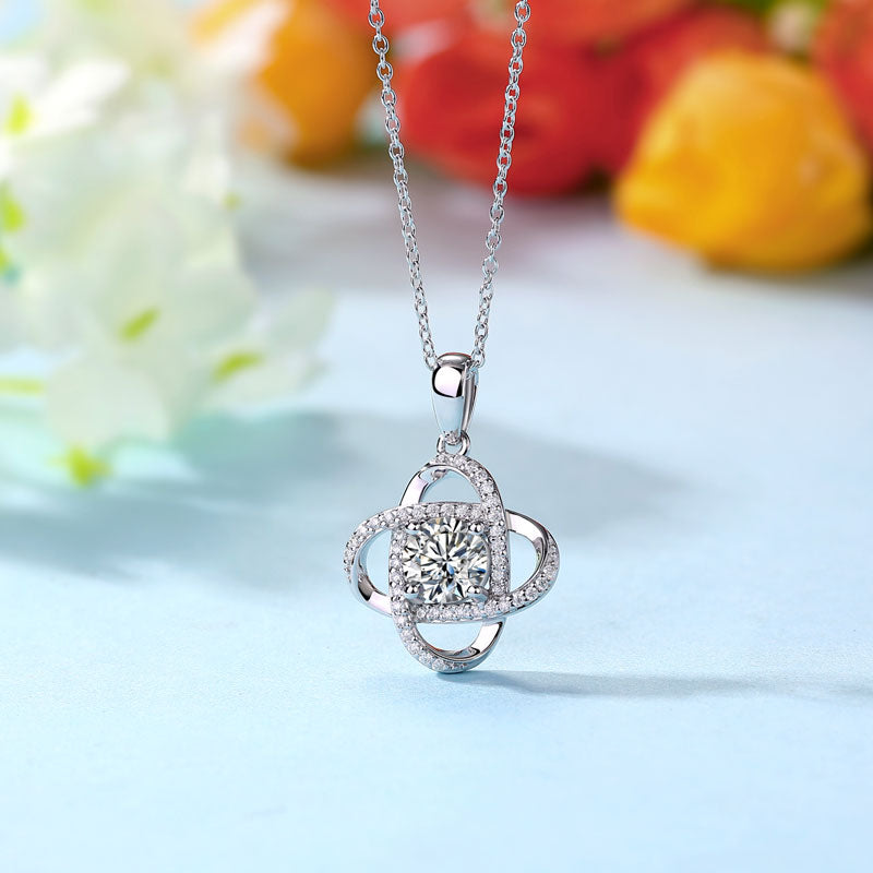 The Fleur Set - flower moissanite necklace alternate view