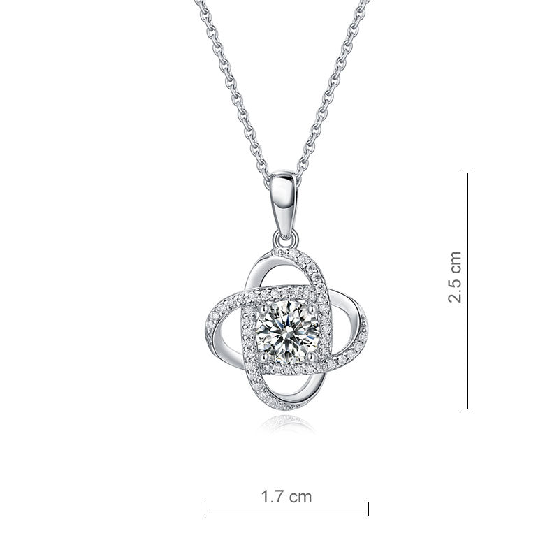 The Fleur Set - flower moissanite necklace second angle