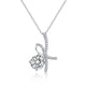 1 Carat Moissanite Diamond Ribbon Pendant Necklace 925 Sterling Silver