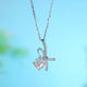 1 Carat Moissanite Diamond Ribbon Pendant Necklace 925 Sterling Silver