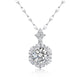 2 Carats Moissanite Diamond Flower Pendant Necklace 925 Sterling Silver