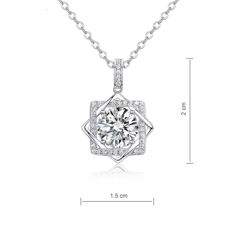 2 Carats Moissanite Diamond Octagram Pendant - View 4 | SelinJewels