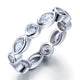 Marquise Solid 925 Sterling Silver Ring Eternity Band Wedding Jewelry
