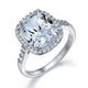 925 Sterling Silver Luxury Engagement Ring 6 Ct Cushion Simulated Diamond