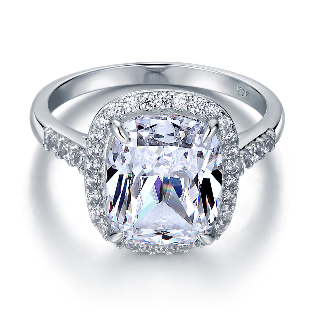 Luxury Engagement Ring 6 Ct Cushion Simulated Diamond - View 3 | SelinJewels