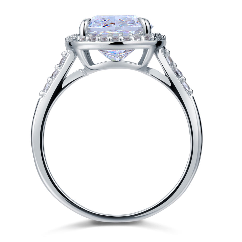 925 Sterling Silver Luxury Engagement Ring 6 Ct Cushion Simulated Diamond