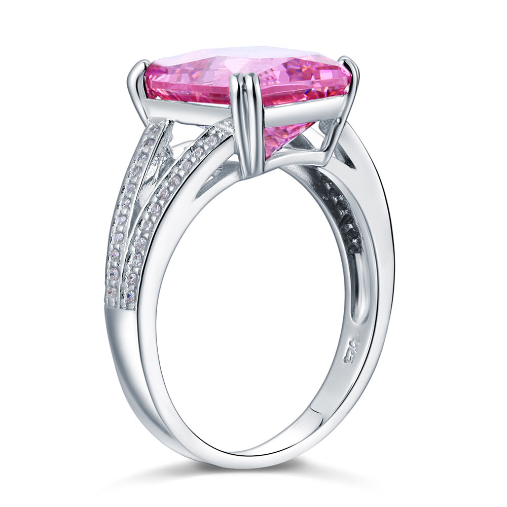 Luxury Ring 6 Carat Fancy Pink Diamond Radiant Cut - View 2 | SelinJewels