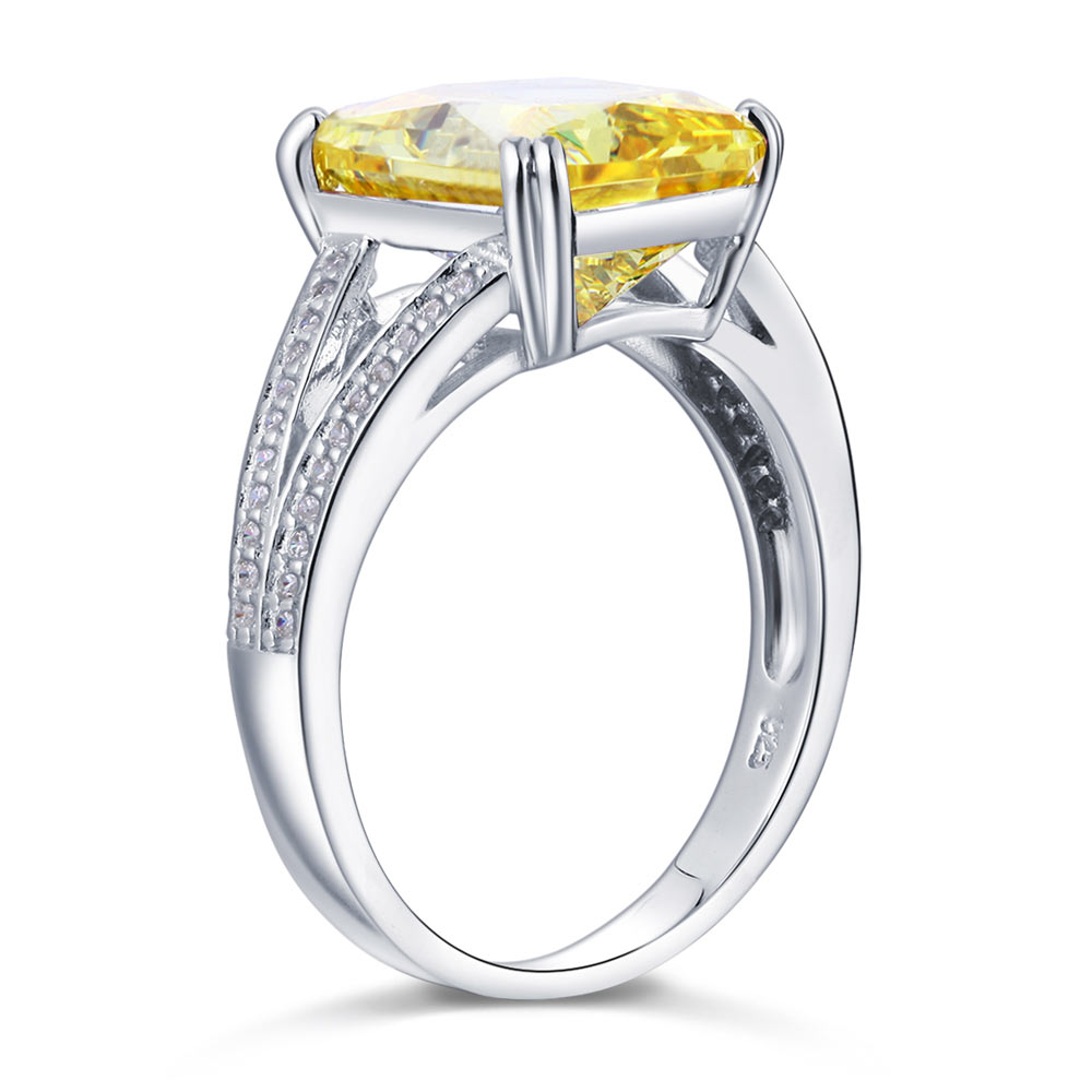 Luxury Ring 6 Carat Fancy Yellow Diamond Radiant Cut - View 2 | SelinJewels