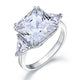 Solid 925 Sterling Silver Three-Stone Luxury Ring Anniversary 8 Carat Simulated Diamond