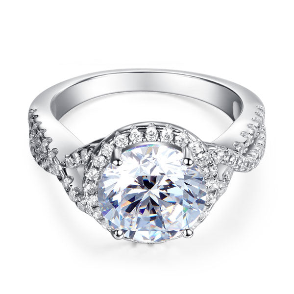 3 Carat Simulated Diamond Luxury Wedding Ring - View 4 | SelinJewels