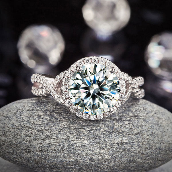 3 Carat Simulated Diamond Luxury Wedding Ring - View 7 | SelinJewels