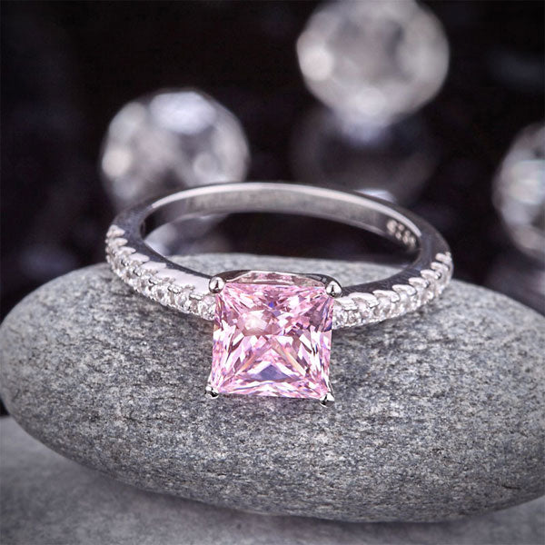 1.5 Ct Fancy Pink Diamond Wedding Ring - View 6 | SelinJewels