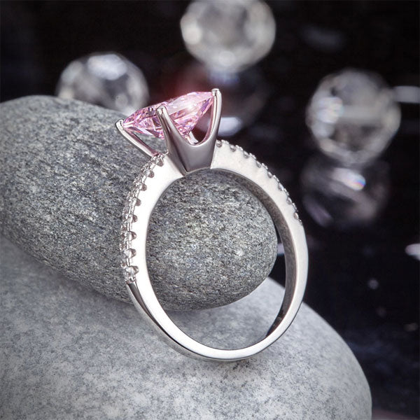 1.5 Ct Fancy Pink Diamond Wedding Ring - View 8 | SelinJewels